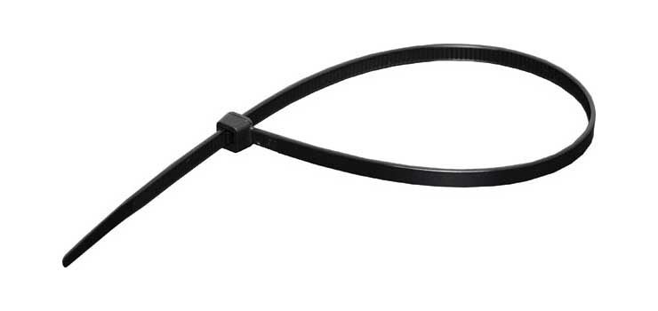 280mm x 4.6mm UV Resistant Nylon Cable Ties Black Pk 100