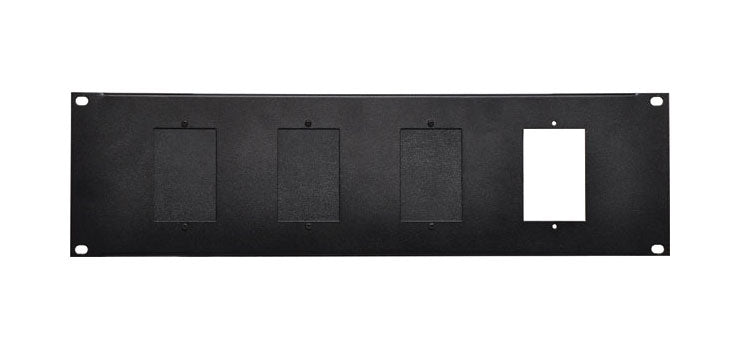 3U 4 x Wall Plate 19" Rack Mount Panel