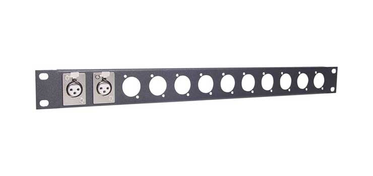 1U XLR 12 Way Patch Panel 19" Rack Panel