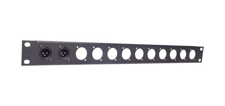 1U 12 Way 'D' Series Connector 19" Patch Rack Panel