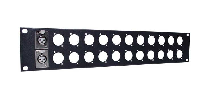 2U XLR 24 Way Patch Panel 19" Rack Panel