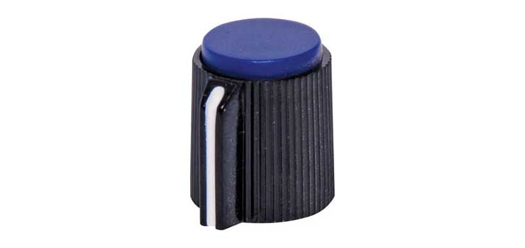 13mm Blue Cap 1/4" Shaft Grub Screw Plastic Knob