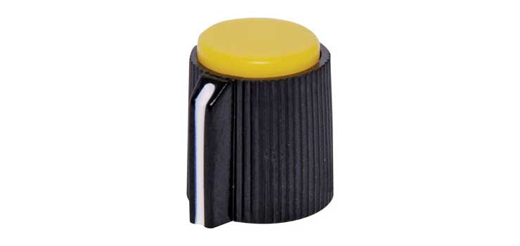 13mm Yellow Cap 1/4" Shaft Grub Screw Plastic Knob