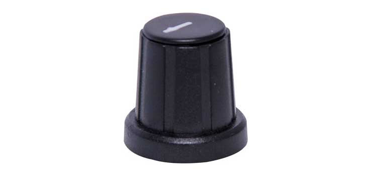 18mm Black Cap D Shaft Plastic Knob