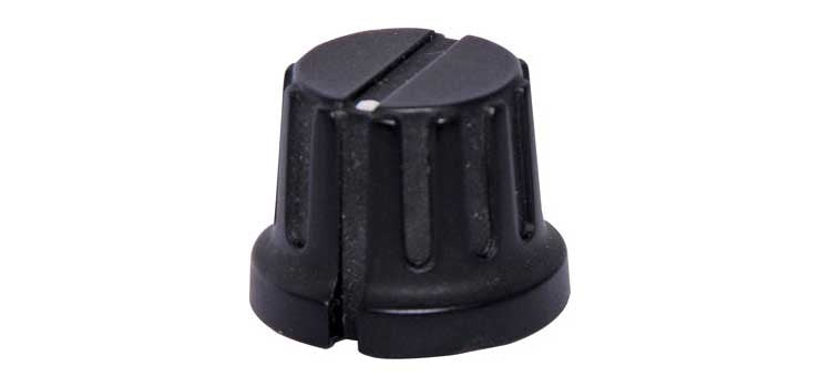 20mm Black 1/4" Shaft Grub Screw PVC Knob