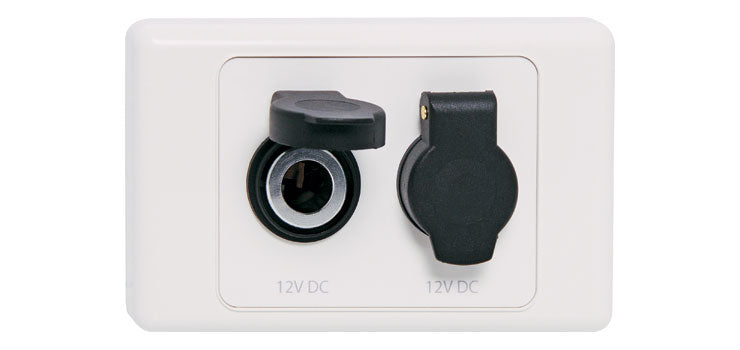 Caravan Dual Merit Socket 12V DC Wallplate