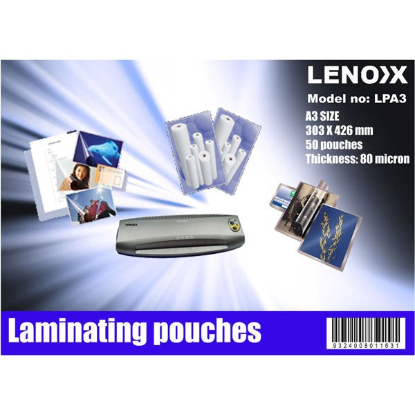 LENOXX 50 A3 Laminator Plastic Pouches LPA3