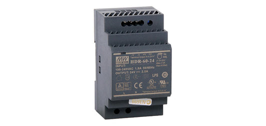 HDR-60-24 60W 24VDC 2.5A DIN Rail Switchmode Power Supply