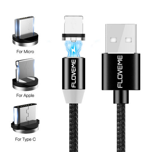 USB Charge Cable With Magnetic Tips - Rotatable 1M MDC1020BK