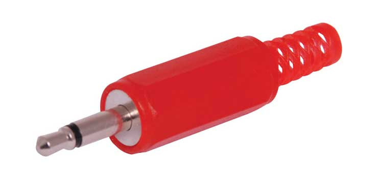 3.5mm Mono Red Jack Plug