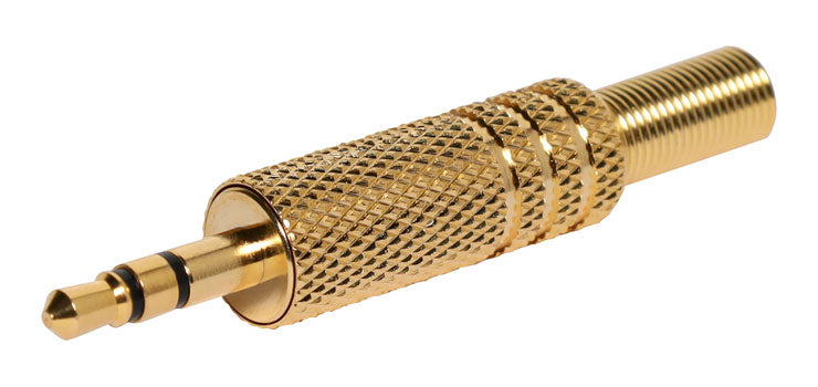 3.5mm Stereo Gold Metal Jack Plug