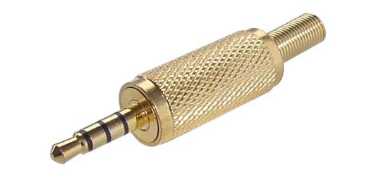 3.5mm Stereo TRRS Gold Metal Jack Plug