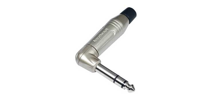 6.35mm 90 Deg. Stereo Metal ACPS-RN Jack Plug