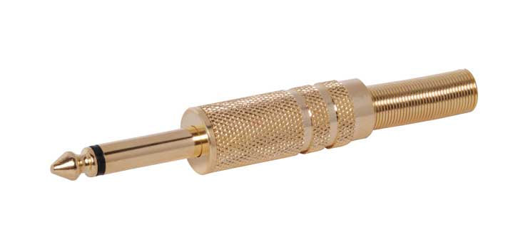 6.35mm Mono Gold Metal Jack Plug