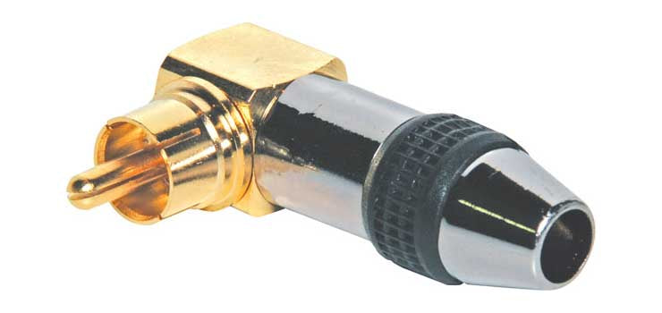 Black Aluminium RCA 90 Deg Connector