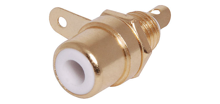 White RCA Socket Chassis Gold