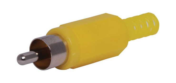 Yellow RCA Plastic Line Plug