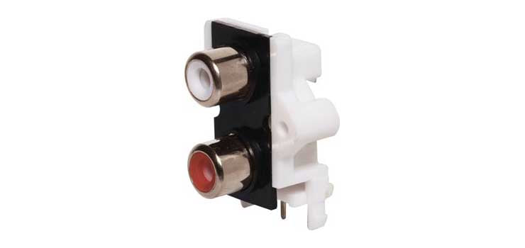 2 Way PCB Mount RCA Socket