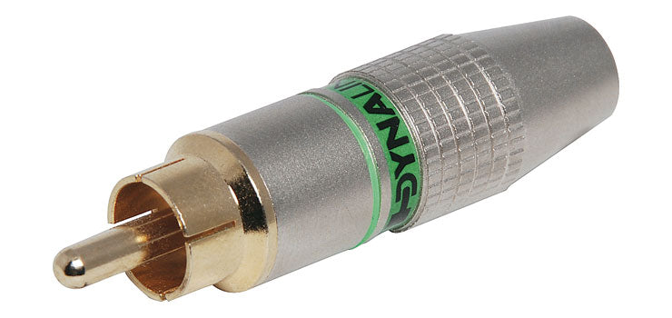 Green 6mm Pro Metal Gold RCA Line Plug