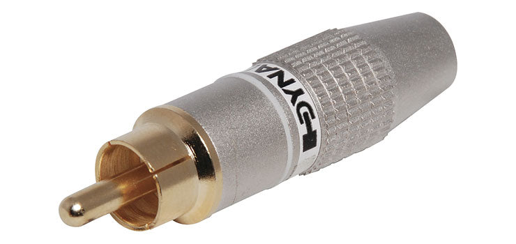 White 6mm Pro Metal Gold RCA Line Plug
