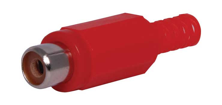 Red RCA Plastic Line Socket