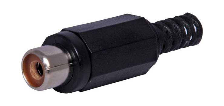 Black RCA Plastic Line Socket