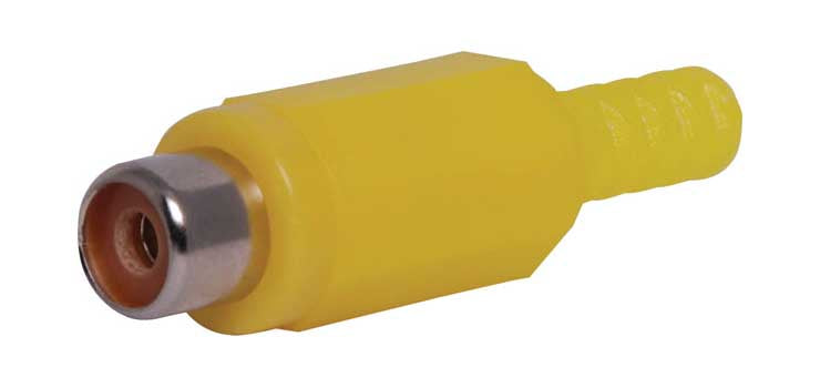 Yellow RCA Plastic Line Socket