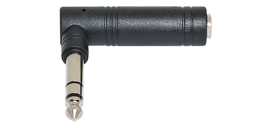 6.35mm Stereo Plug to 6.35mm Stereo Socket Right Angle Adapter