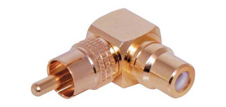 RCA Male to RCA Female Right Angle Adapter