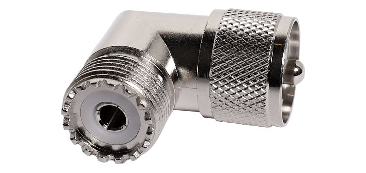 So359 Connect R RF Connector Right Angle PL259 Male To SO239 Female Adapter P0376 ...