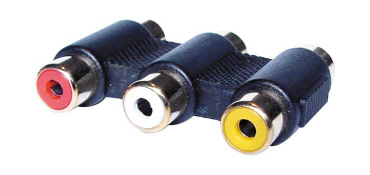 3 RCA Socket to 3 RCA Socket Adapter