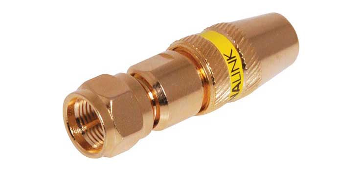 Screw On RG6 Gold Plated Line Plug F Type P0484