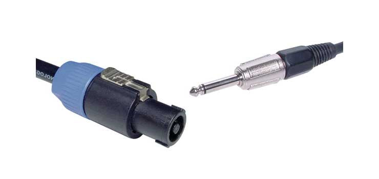 10m Heavy Duty Speaker Connector to 6.35mm Jack Cable
