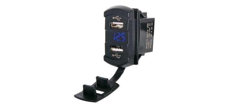 Switch Style Panel Mount 4.2A Dual USB Charger