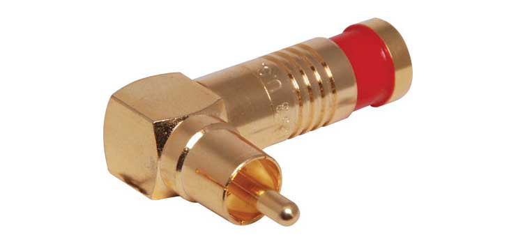 Red RG59 90 Deg. Compression Crimp RCA