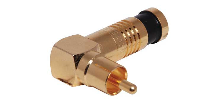 Black RG59 90 Deg. Compression Crimp RCA