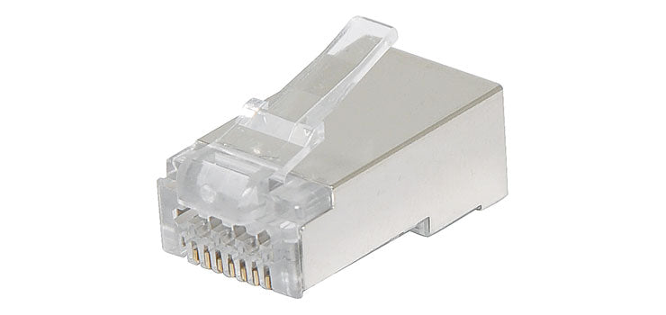 8P8C Shielded Modular Plug Cat6a Through Hole (Suit Solid Cable)