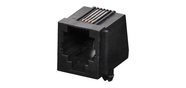 Modular Socket 6P4C RJ14 Low Profile PCB Mount P1444