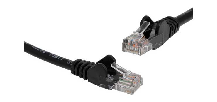 Black 5m Cat6 UTP Ethernet Patch Cable