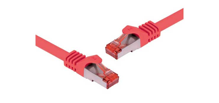 Red 0.3m Cat6a SSTP Ethernet Patch Cable