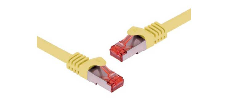 Yellow 0.5m Cat6a SSTP Ethernet Patch Cable