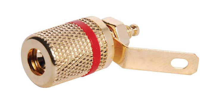 Red Gold Plated Low Profile Binding Post