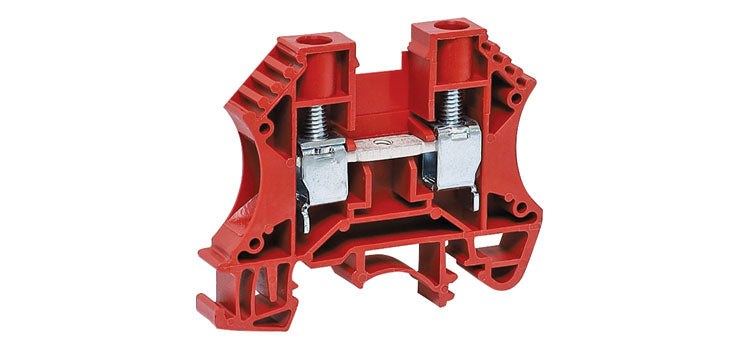 45A 6mm Red DIN Rail Terminal