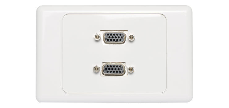 Dual VGA Wallplate Dual Cover - Screw Terminals