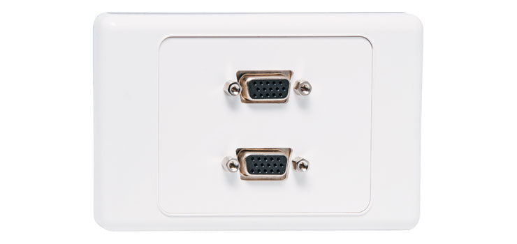 Dual VGA Wallplate Dual Cover - Fly Leads