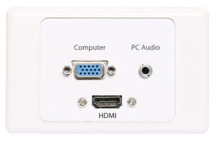 VGA 3.5mm HDMI Wallplate Dual Cover - Fly Leads