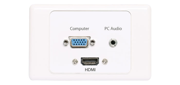 VGA 3.5mm HDMI Wallplate Dual Cover - Fly Leads