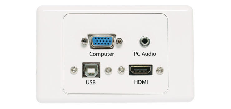 HDMI, VGA, 3.5mm, USB type B Wallplate Dual Cover Flyleads