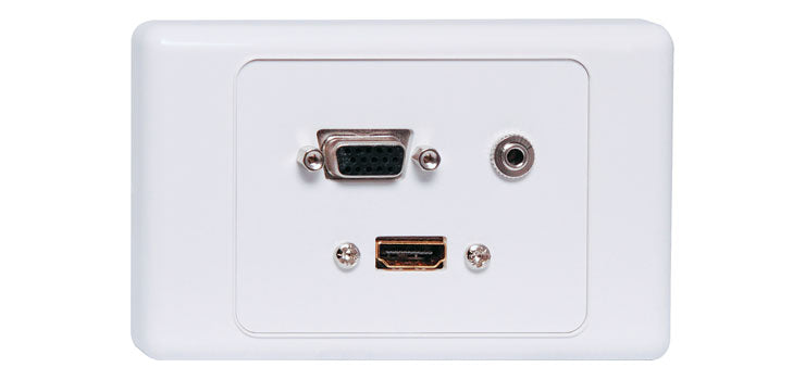 HDMI VGA, 3.5mm, Wallplate Dual Cover Flyleads and terminal