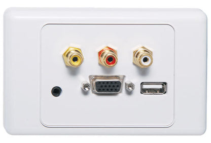 VGA 3.5mm USB A Wallplate Dual Cover Screw Connect